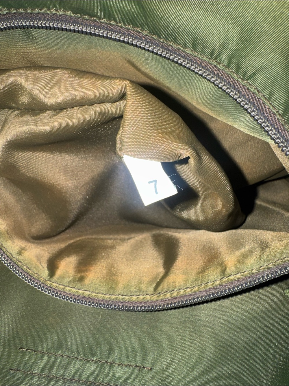Prada Tessuto Nylon top handle Tote Bag with Clear Lucite Handles (olive green) - Picture 9 of 9